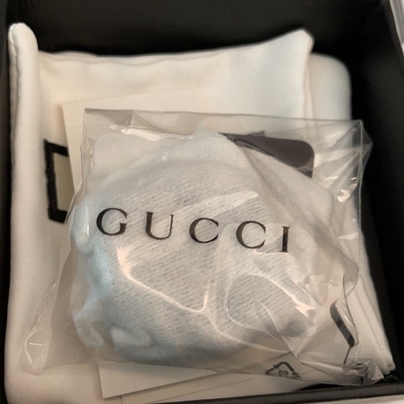 GUCCI UNISEX INTERLOCKING G GOURMETTE STERLING SILVER RING AUTHENTIC πππ - Picture 7 of 15